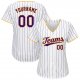 Preschool Custom White Purple Pinstripe Purple-Gold Authentic Baseball Jersey