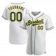 Women's Custom White Green-Gold Authentic Baseball Jersey