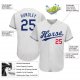 Kid's Custom White Royal-Red Authentic Baseball Jersey