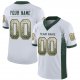 Youth Custom White Green-Gold Mesh Drift Fashion Football Jersey