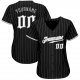 Preschool Custom Black Gray Pinstripe White-Gray Authentic Baseball Jersey