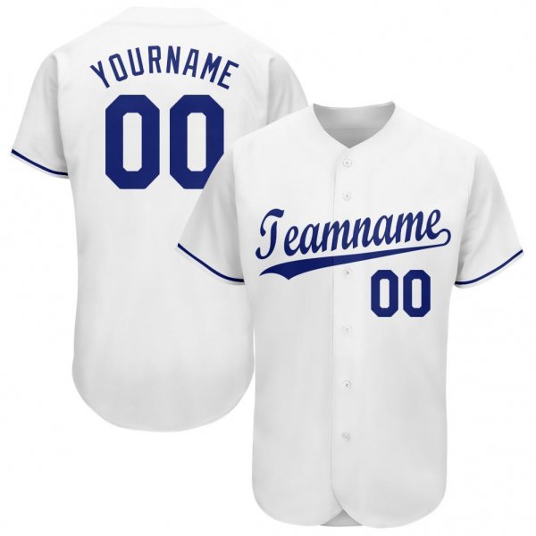 Youth Custom White Royal Baseball Jersey