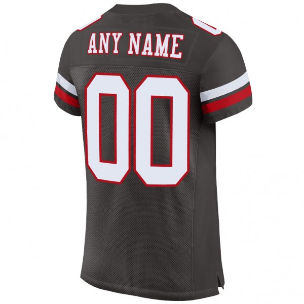 Women's Custom Pewter White-Red Mesh Authentic Football Jersey