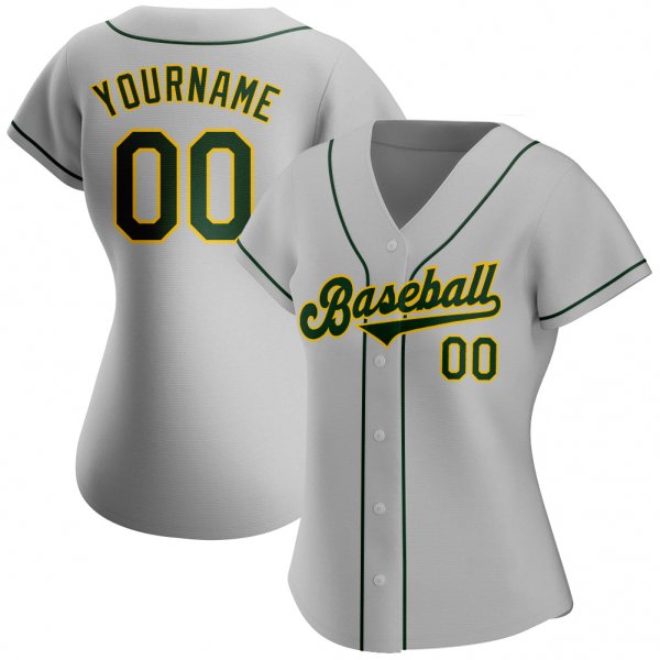 Preschool Custom Gray Green-Gold Authentic Baseball Jersey