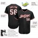 Preschool Custom Black White-Red Authentic Baseball Jersey