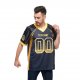 Men's Custom Black Gold-White Mesh Drift Fashion Football Jersey