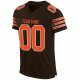 Preschool Custom Brown Orange-White Mesh Authentic Football Jersey