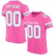 Men's Custom Pink White-Light Gray Mesh Authentic Football Jersey