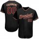 Preschool Custom Black Crimson-Khaki Authentic Baseball Jersey