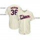 Women's Custom Cream Navy Pinstripe Navy-Red Baseball Jersey