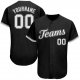 Women's Custom Black White-Gray Authentic Baseball Jersey